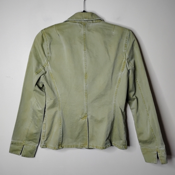 GAP Utility Twill Blazer Olive Green Chore/Safari Jacket Pockets Size Small Y2K - Picture 4 of 6